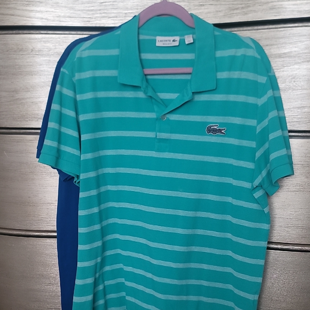 Lacoste Green Polo Shirt with Classic Stripes